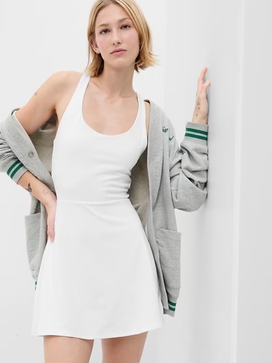 GAP Dresses & Skirts - GapFit Active Tank Dress: White, Size Large - Built-in Bra & Bike Shorts